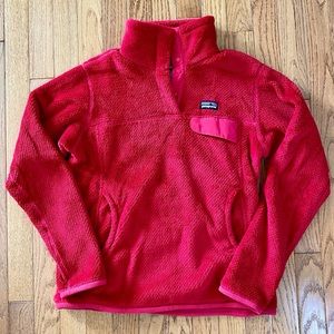 Patagonia Women's Re-Tool Snap-T Fleece Pullover, Size Small, Red Color